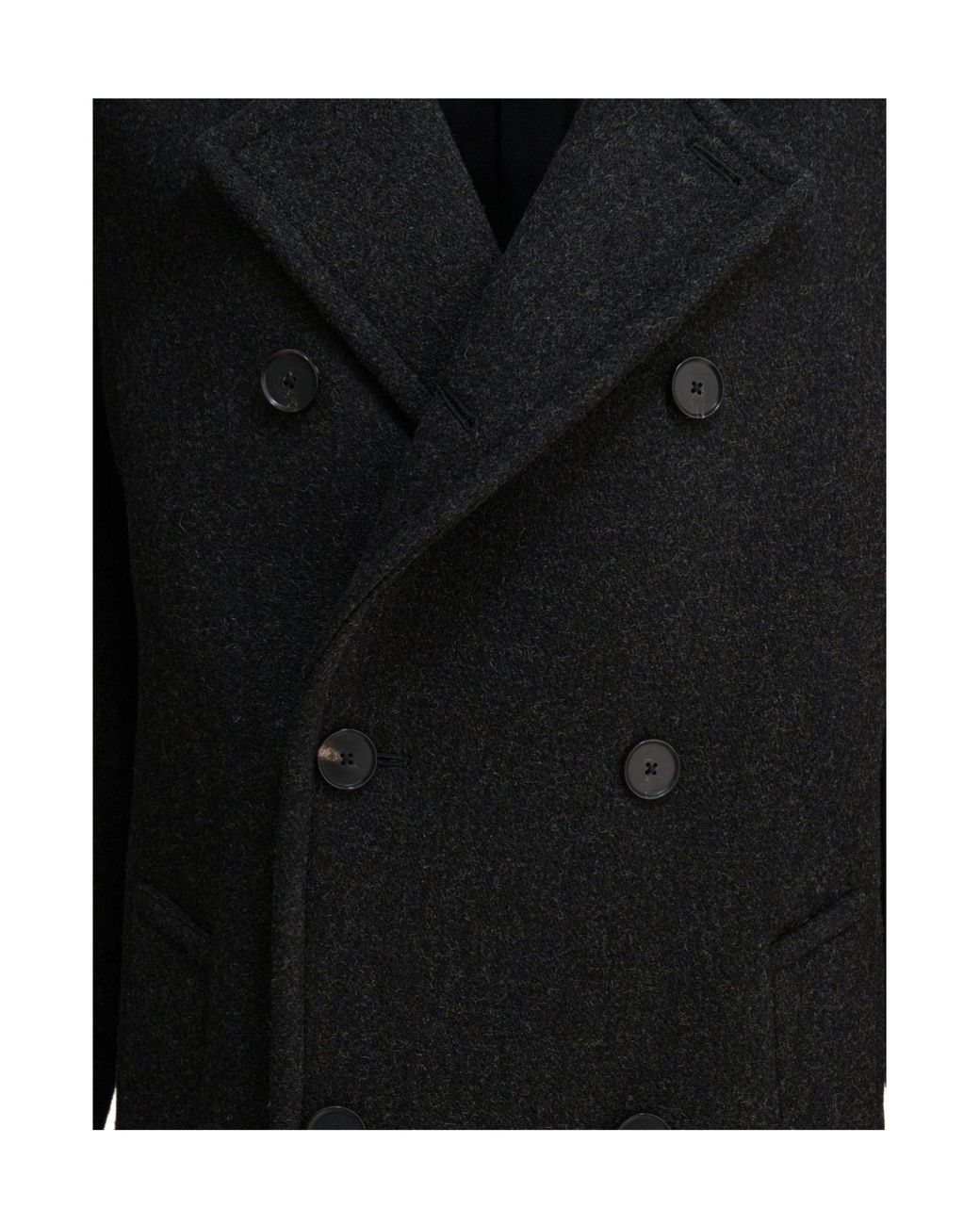 Auralee Black Double-Breasted Coat for men