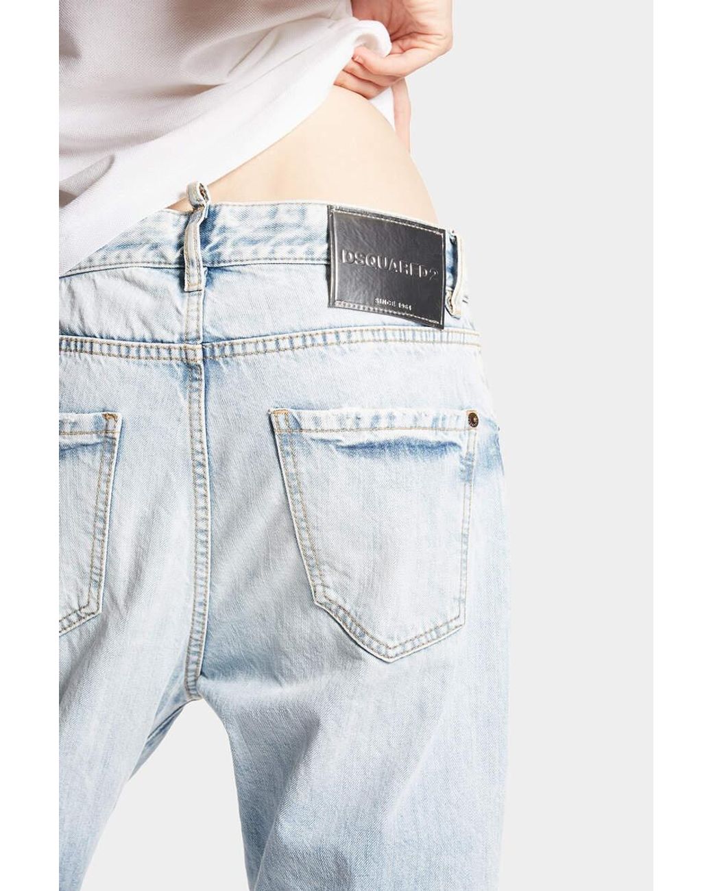 DSquared² Blue Distressed Light Palm Beach Wash 642 Jeans