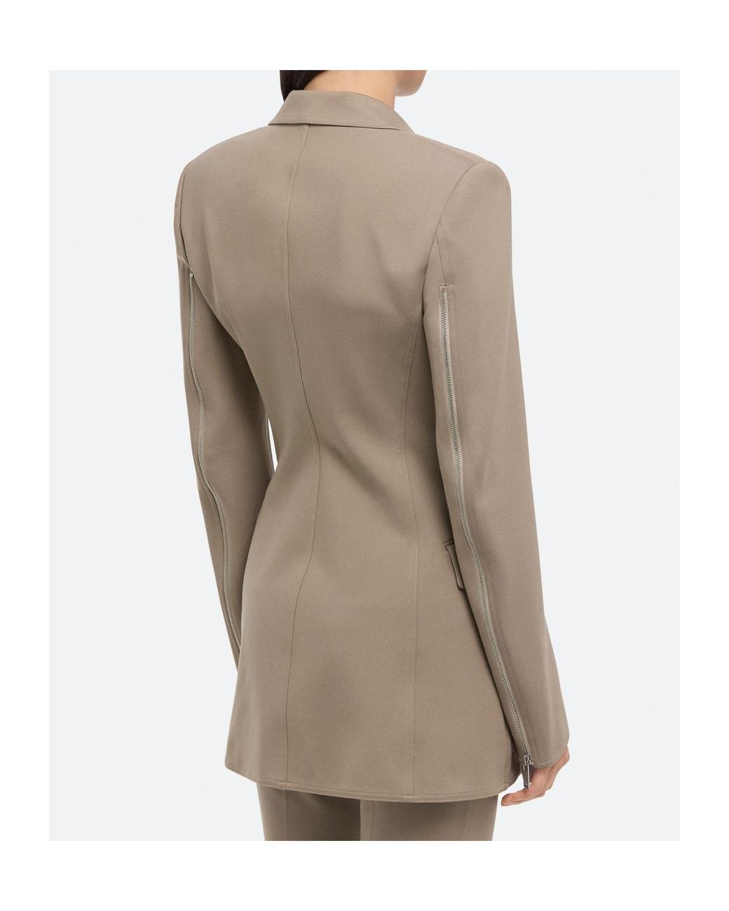 Helmut Lang Natural Zip-Detailed Blazer