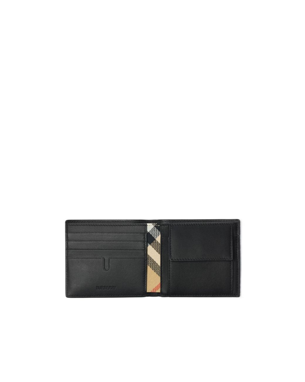 Burberry Black Grained Leather Bifold Wallet for men