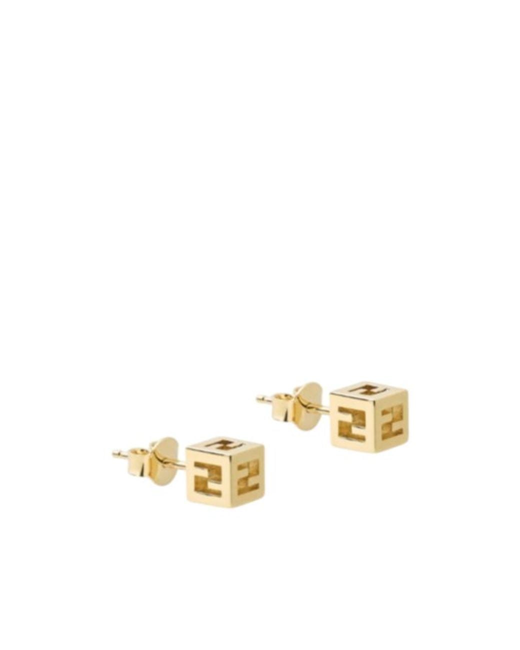 Fendi Metallic Colored Metal Earrings