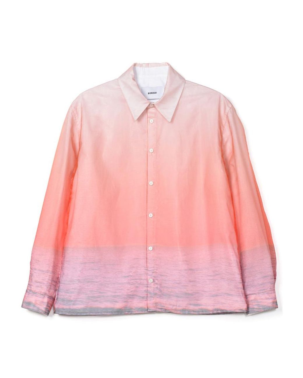 Bonsai Pink Gradient-Effect Cotton Shirt for men