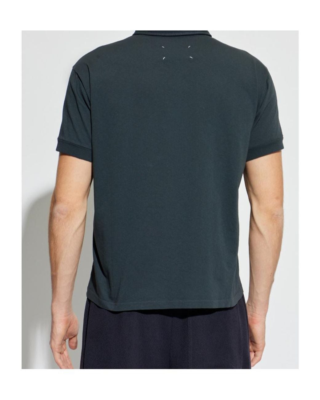 Maison Margiela Black Short-Sleeved Polo Shirt for men