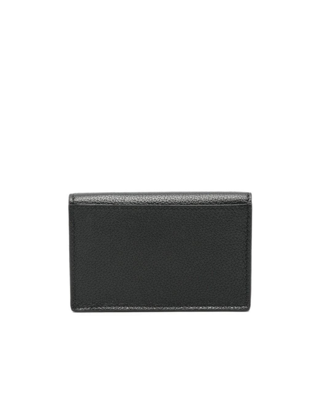 Fendi Black Full-Grain Leather Card Holder for men