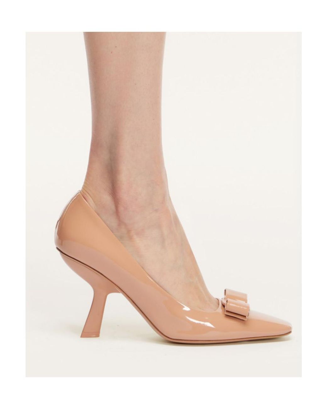 Ferragamo White Square-Headed High Heels