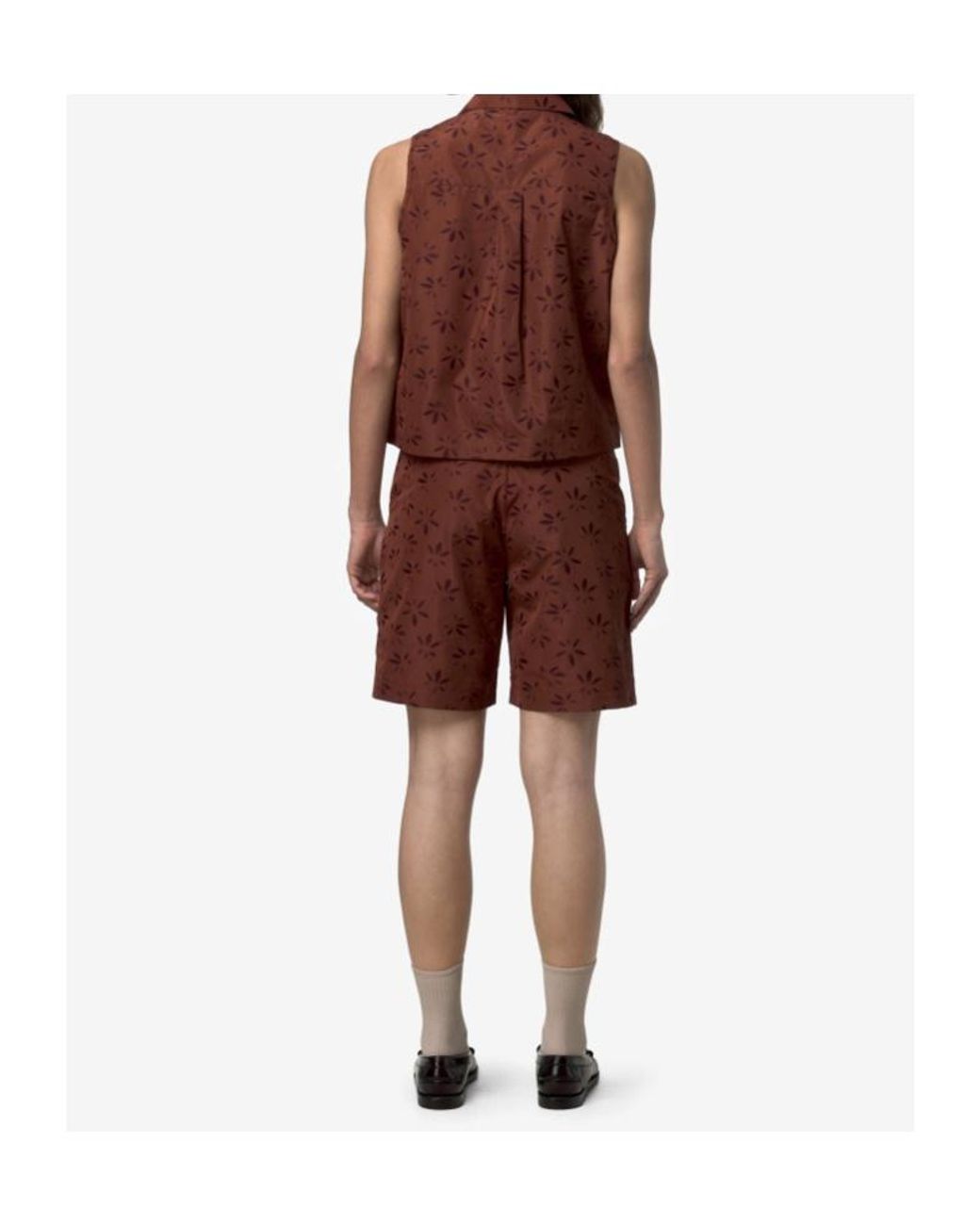 K-Way Brown Sleeveless Jacquard Top