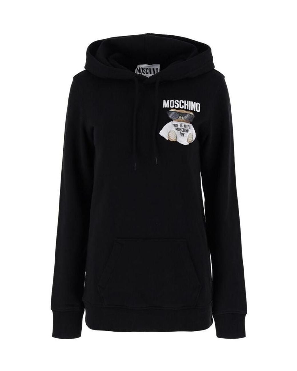 Moschino Black Teddy Bear-Print Hoodie