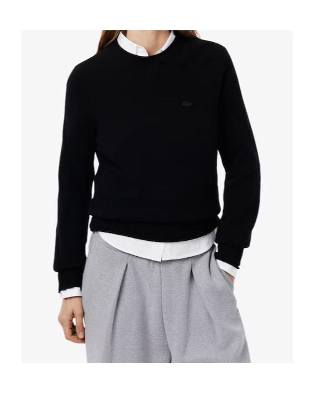Lacoste Black 3D Knit Wool Sweater