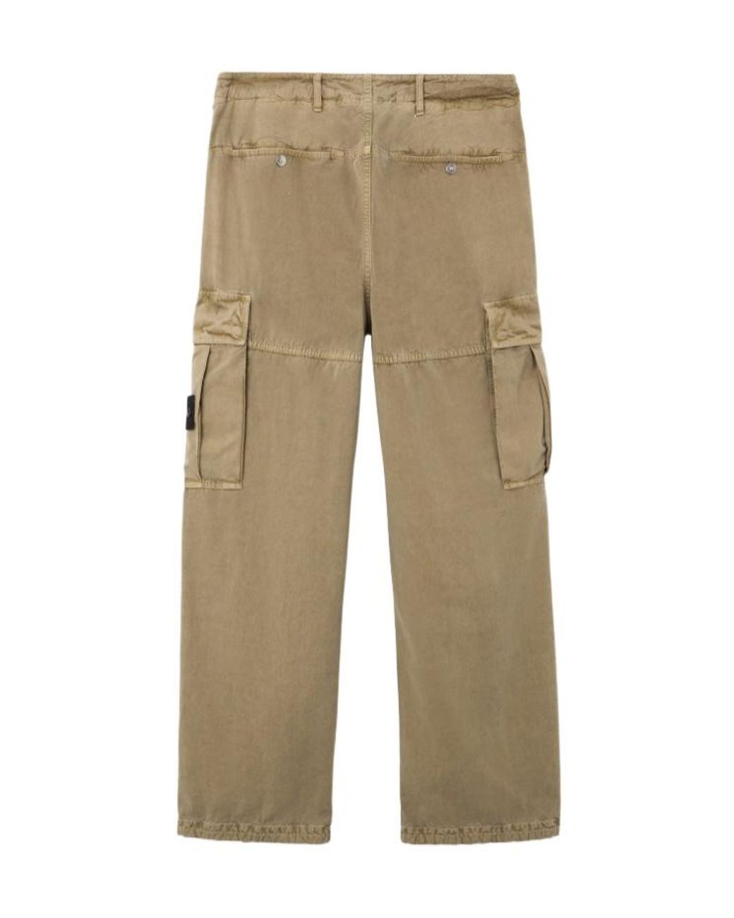 Stone Island Natural Loose-Fit Cargo Pants With Drawstring Cuffs for men