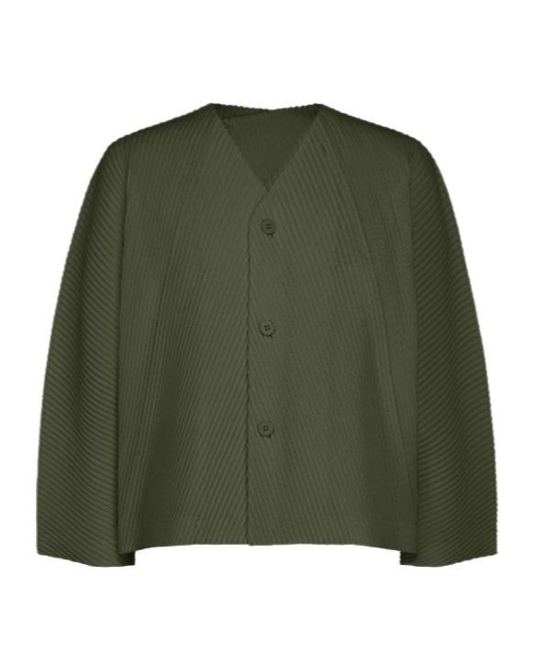Homme Plissé Issey Miyake Green Slash Jacket Blouson for men