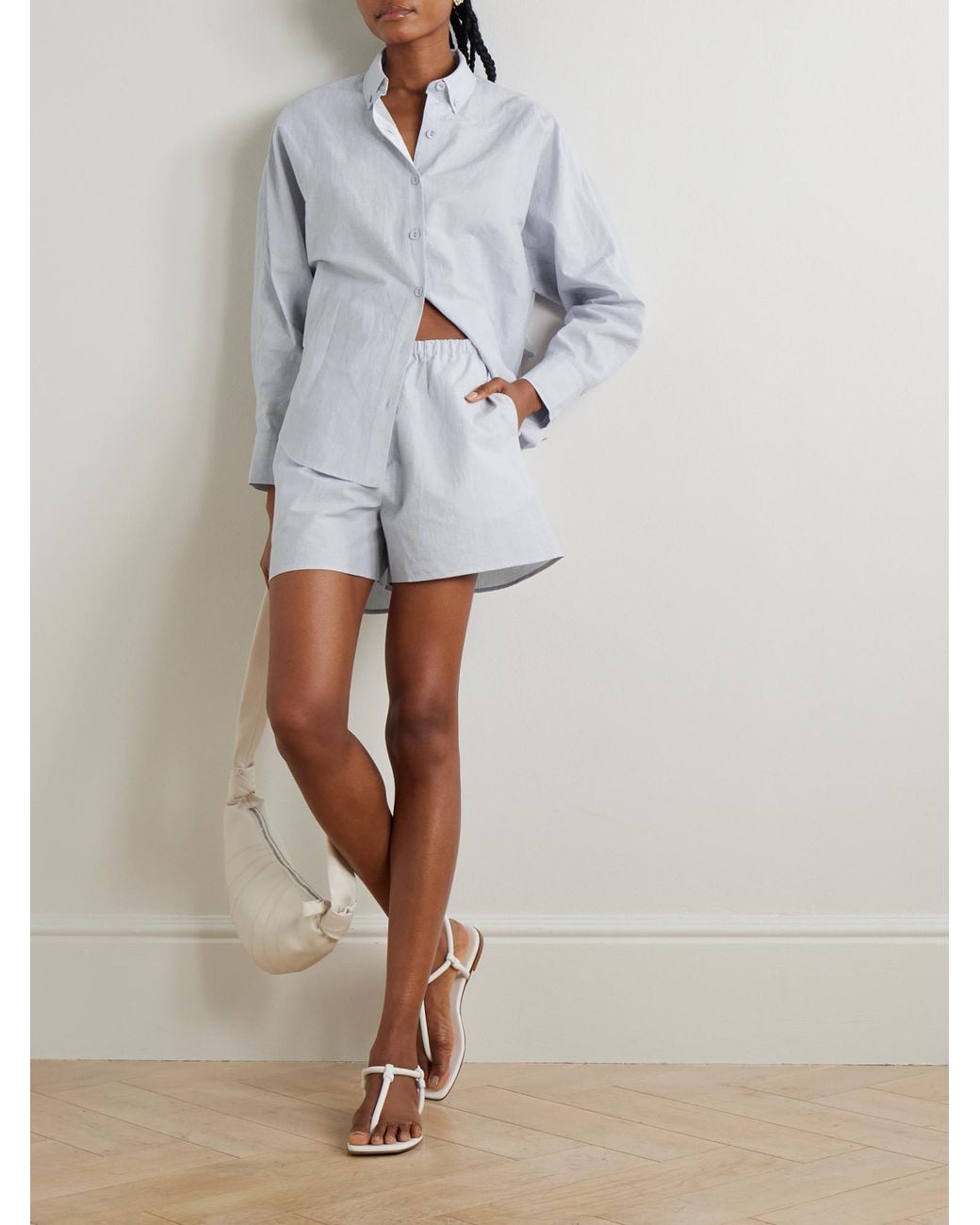 Proenza Schouler White Cotton And Linen-Blend Shorts
