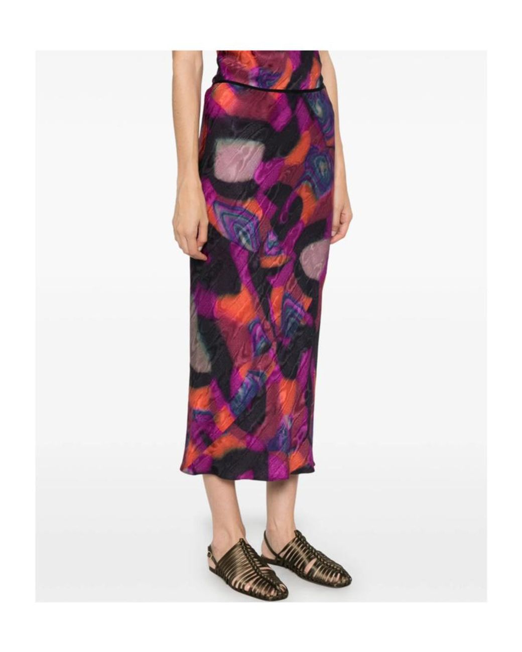 Dries Van Noten Purple Printed Skirt
