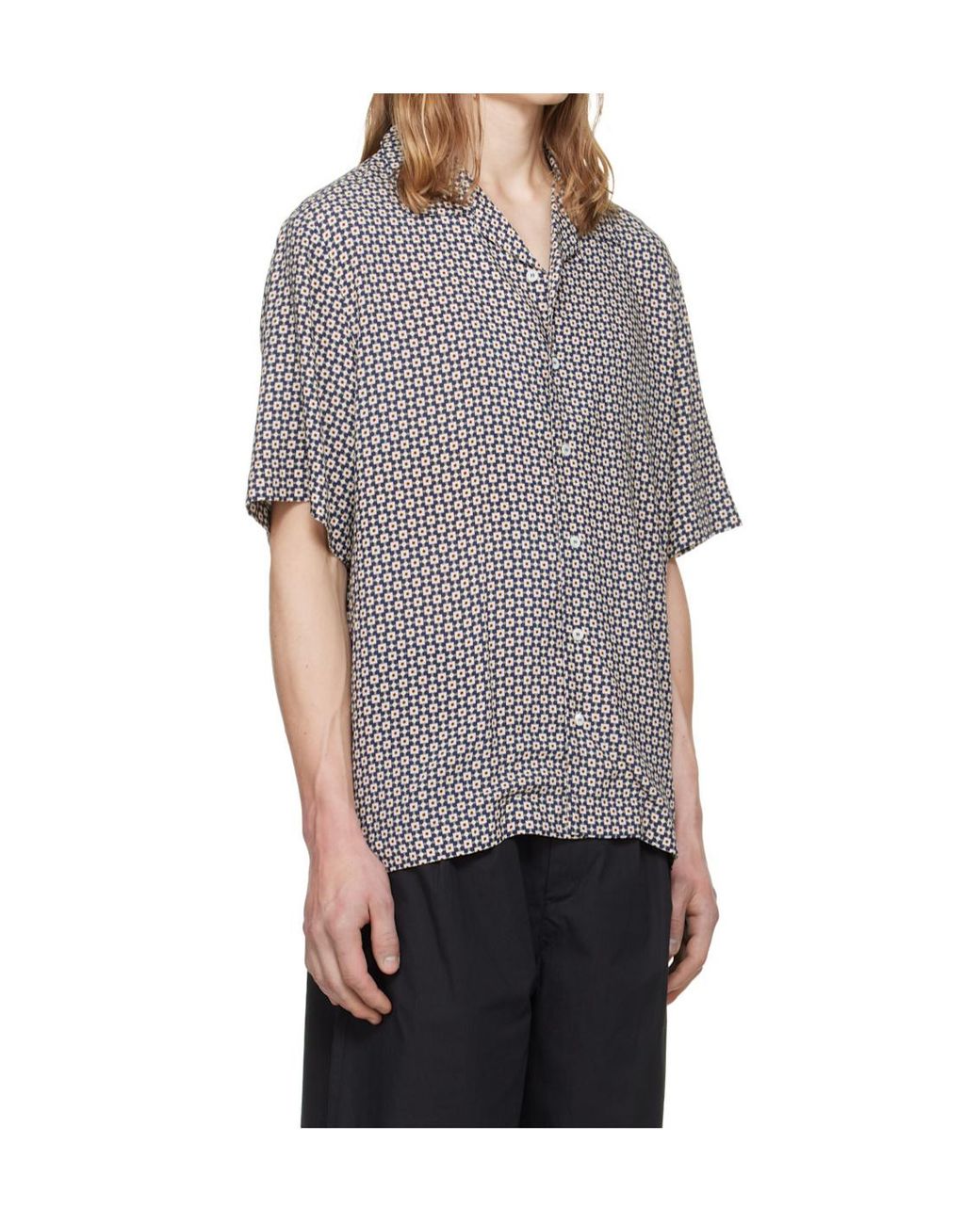 A.P.C. Gray Geometric-Print Shirt for men