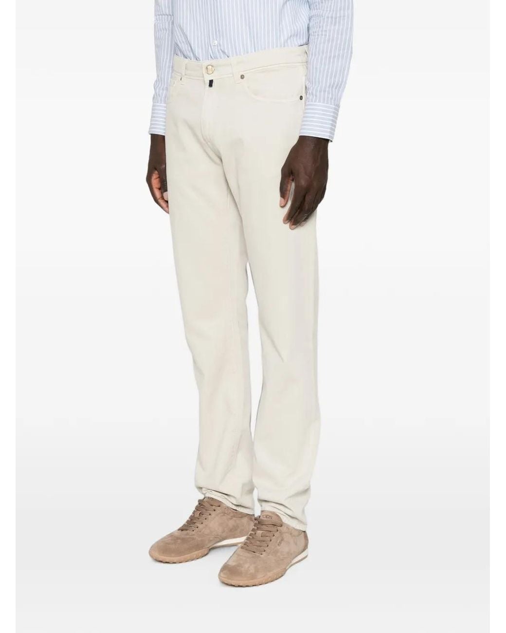 Incotex White Straight-Leg Five-Pocket Jeans for men