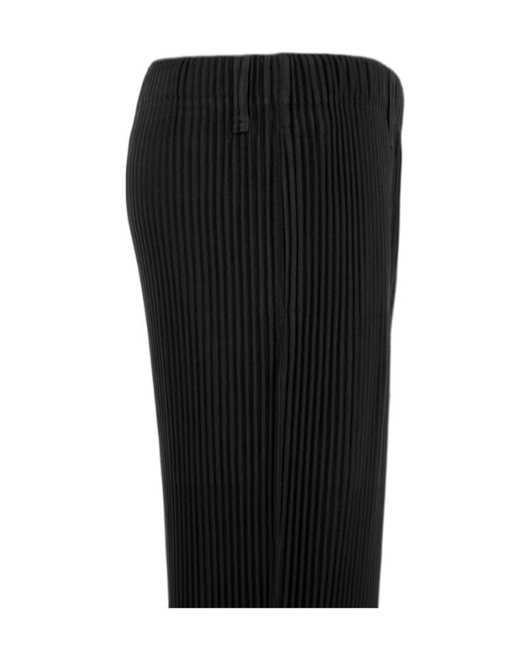 Homme Plissé Issey Miyake Black Pleated Casual Trousers for men