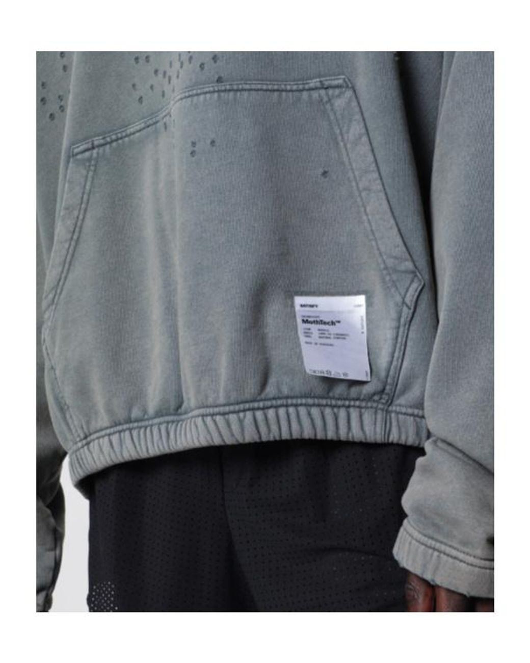 Satisfy Gray Mothtech Distressed Hoodie for men