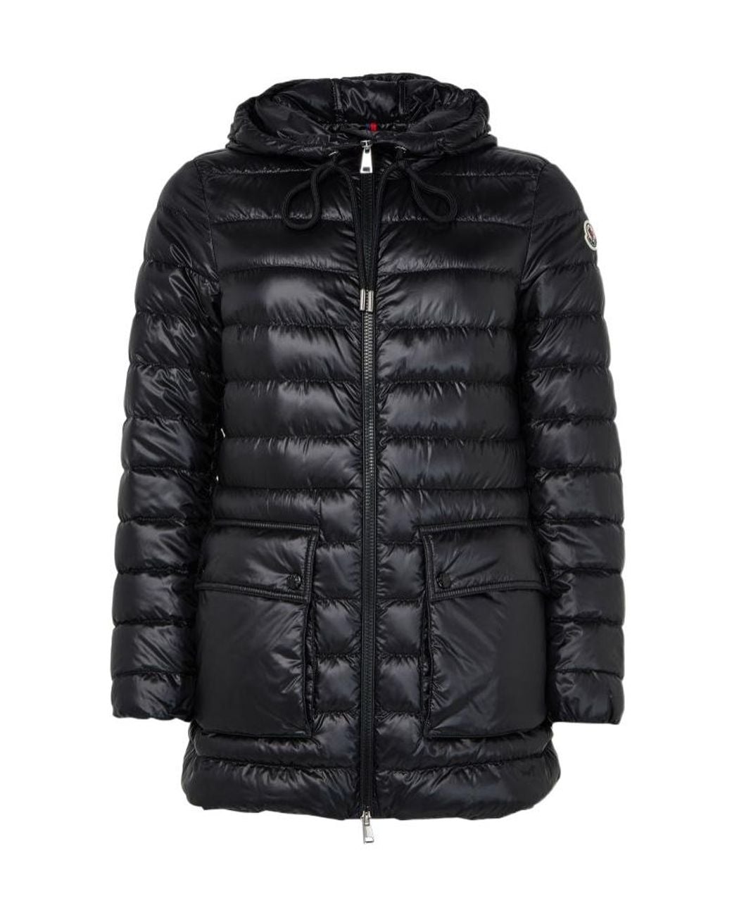 Moncler Black Logo-Stamped Down Jacket
