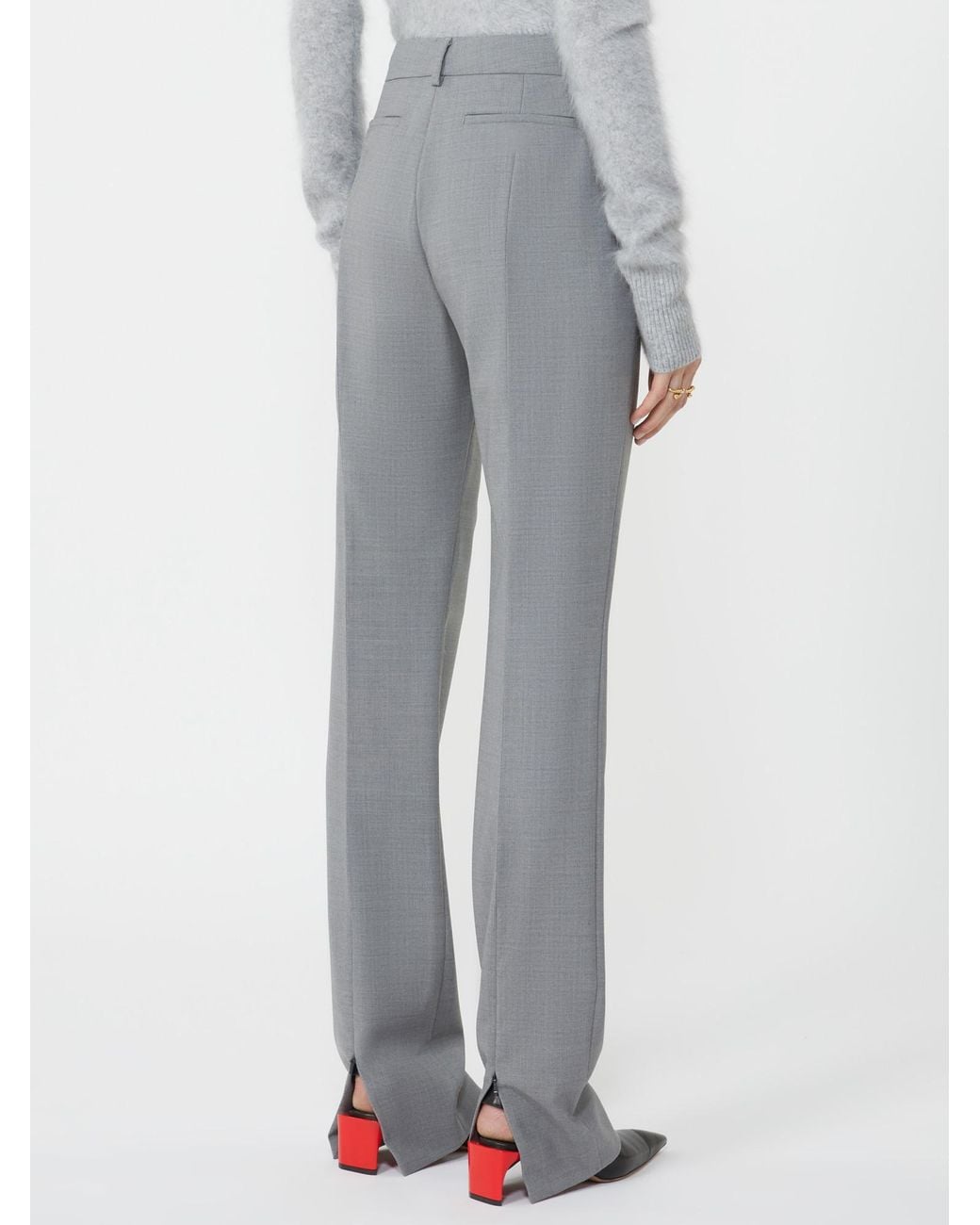Sportmax Gray Button-Detail Trousers