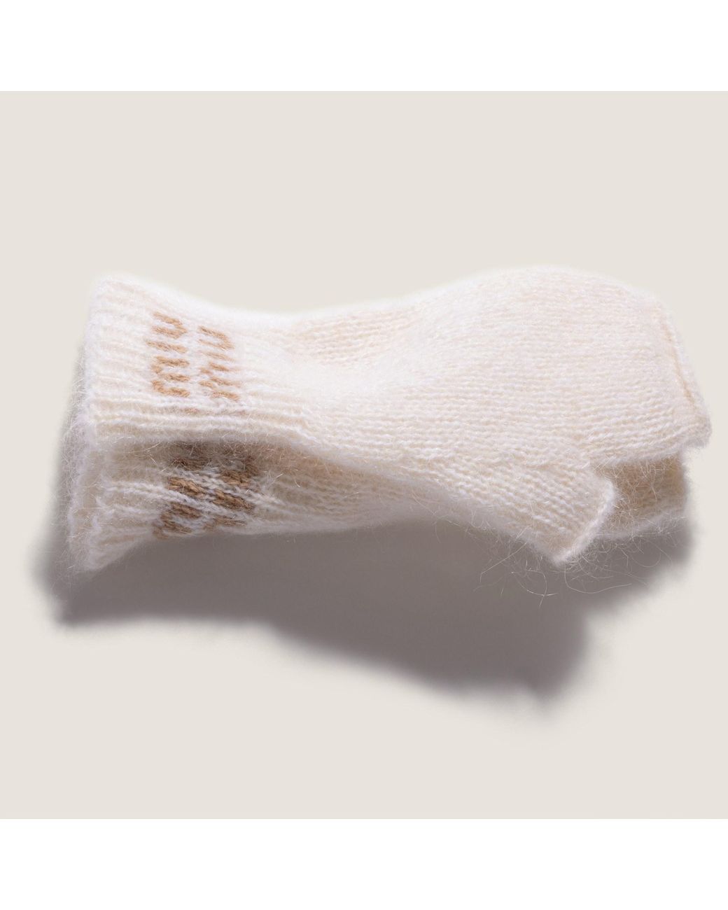 Miu Miu White Wool And Mohair Gloves