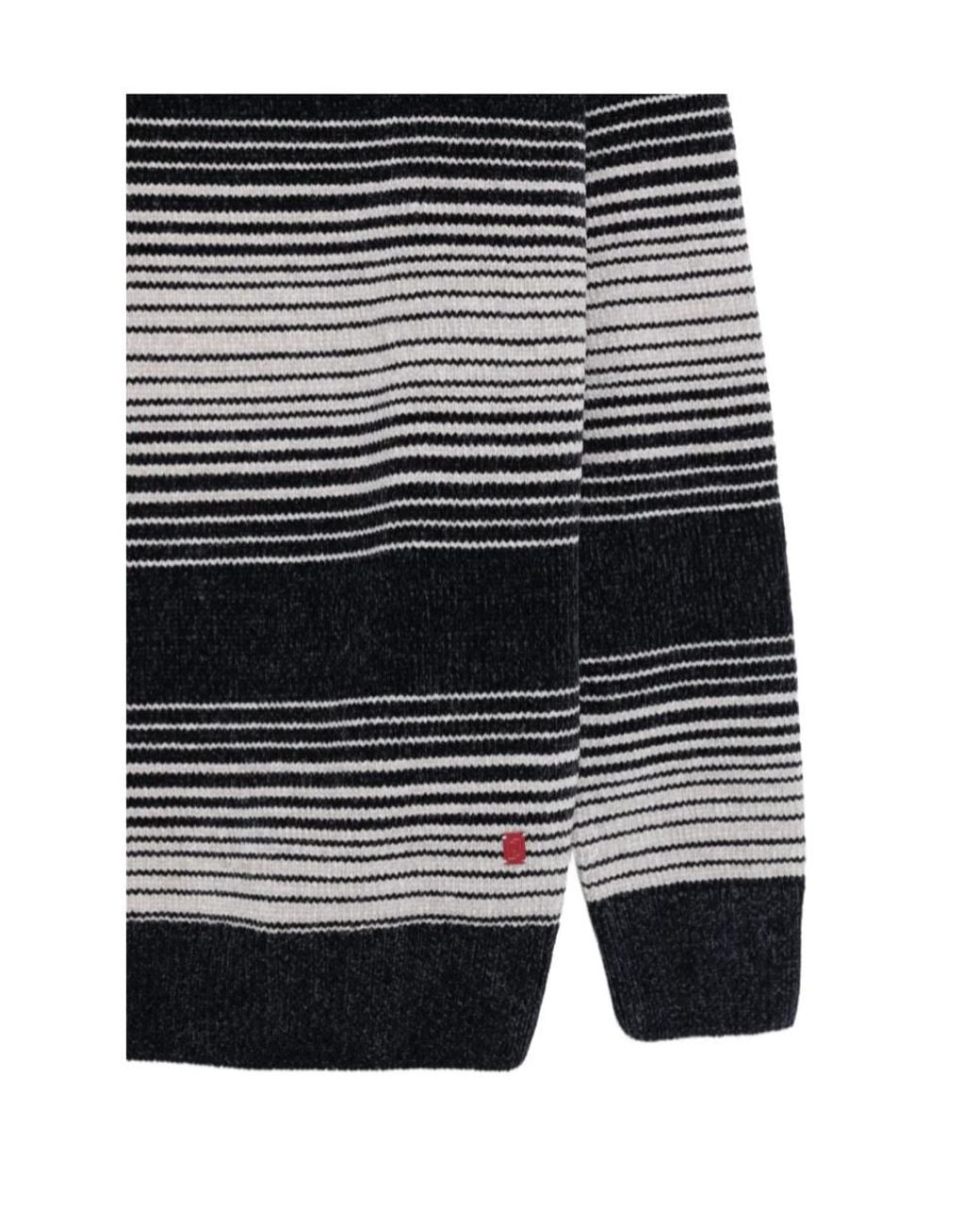 Liu Jo Blue Striped Mock-Neck Sweater for men