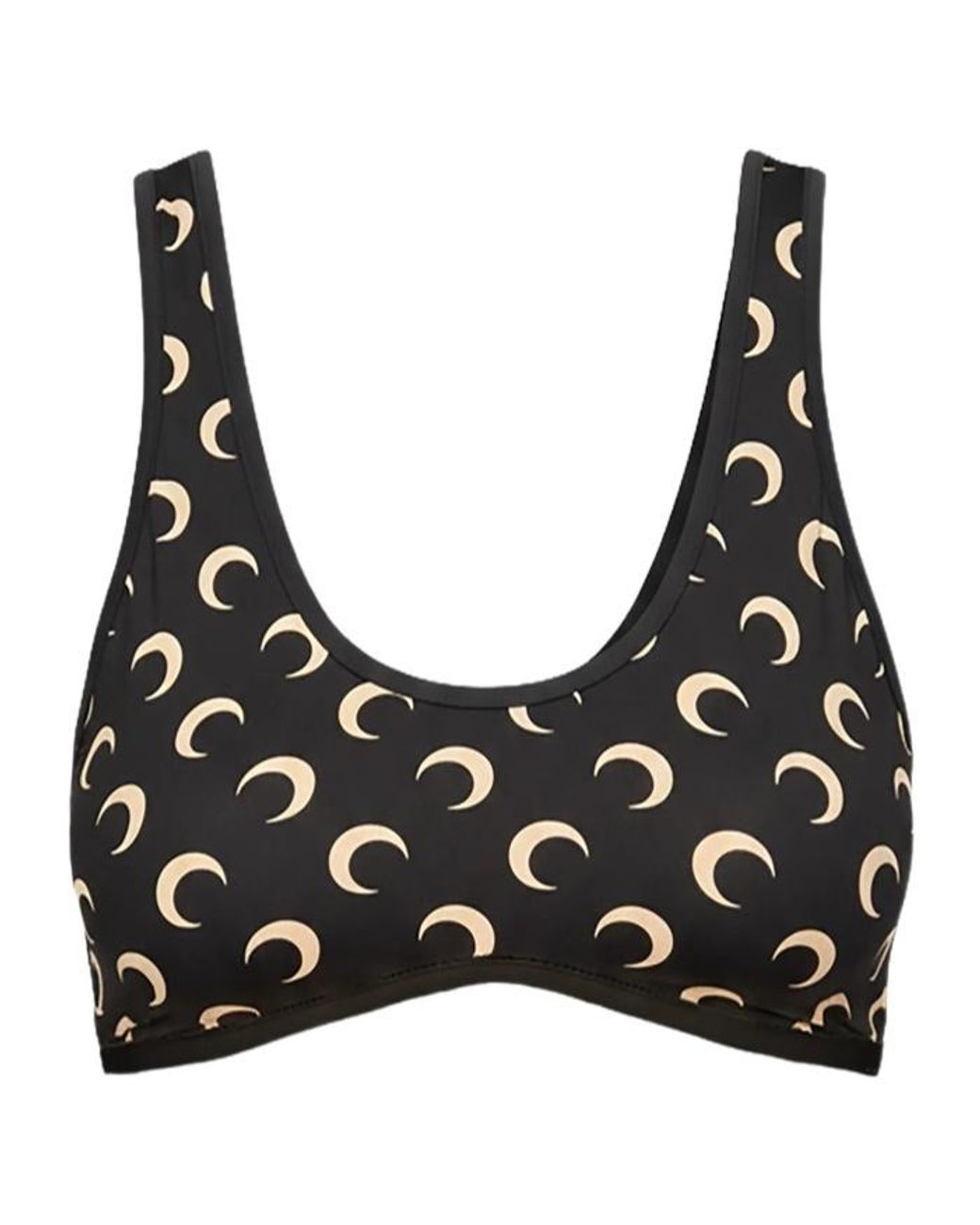 MARINE SERRE Black Moon Printed Scoop Neck Top