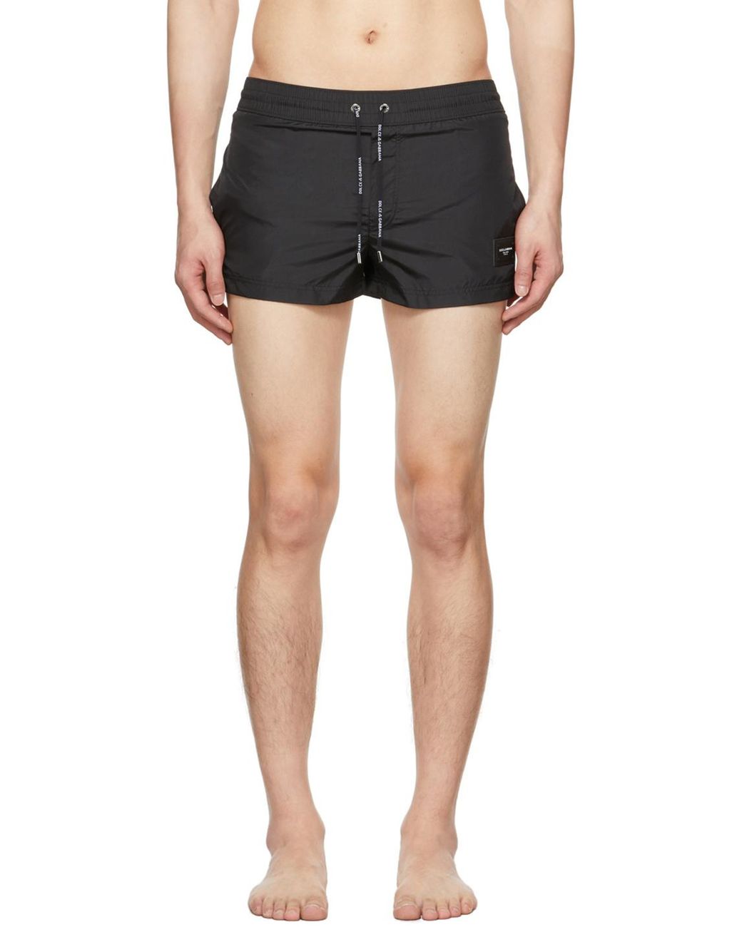 Dolce & Gabbana Blue Logo Patch Swimming Shorts for men
