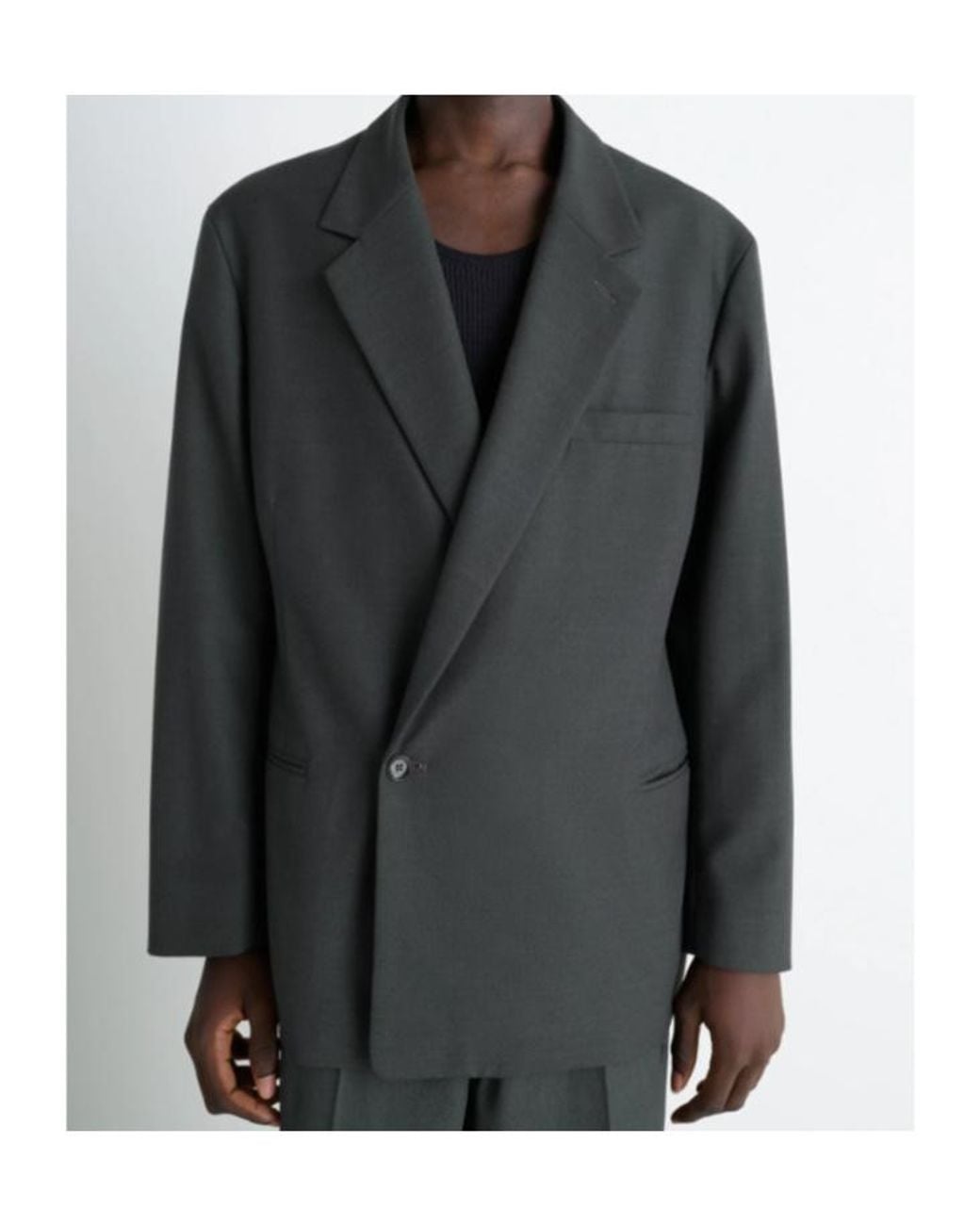 Lemaire Black Double-Breasted Long Sleeved Blazer for men