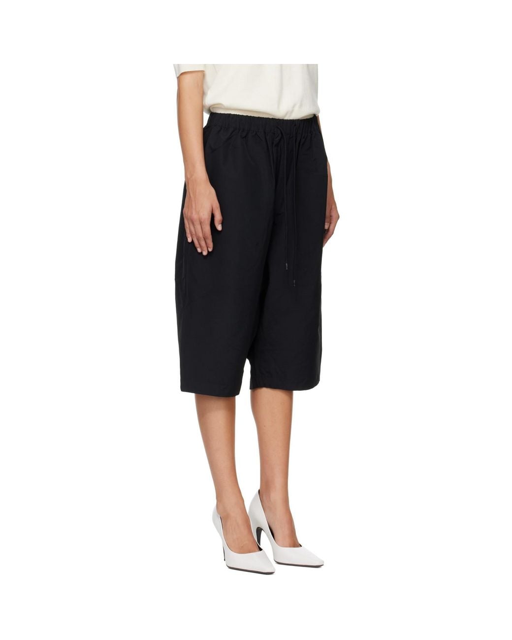 Entire studios Black Drawstring Shorts With An Elastic Waistband