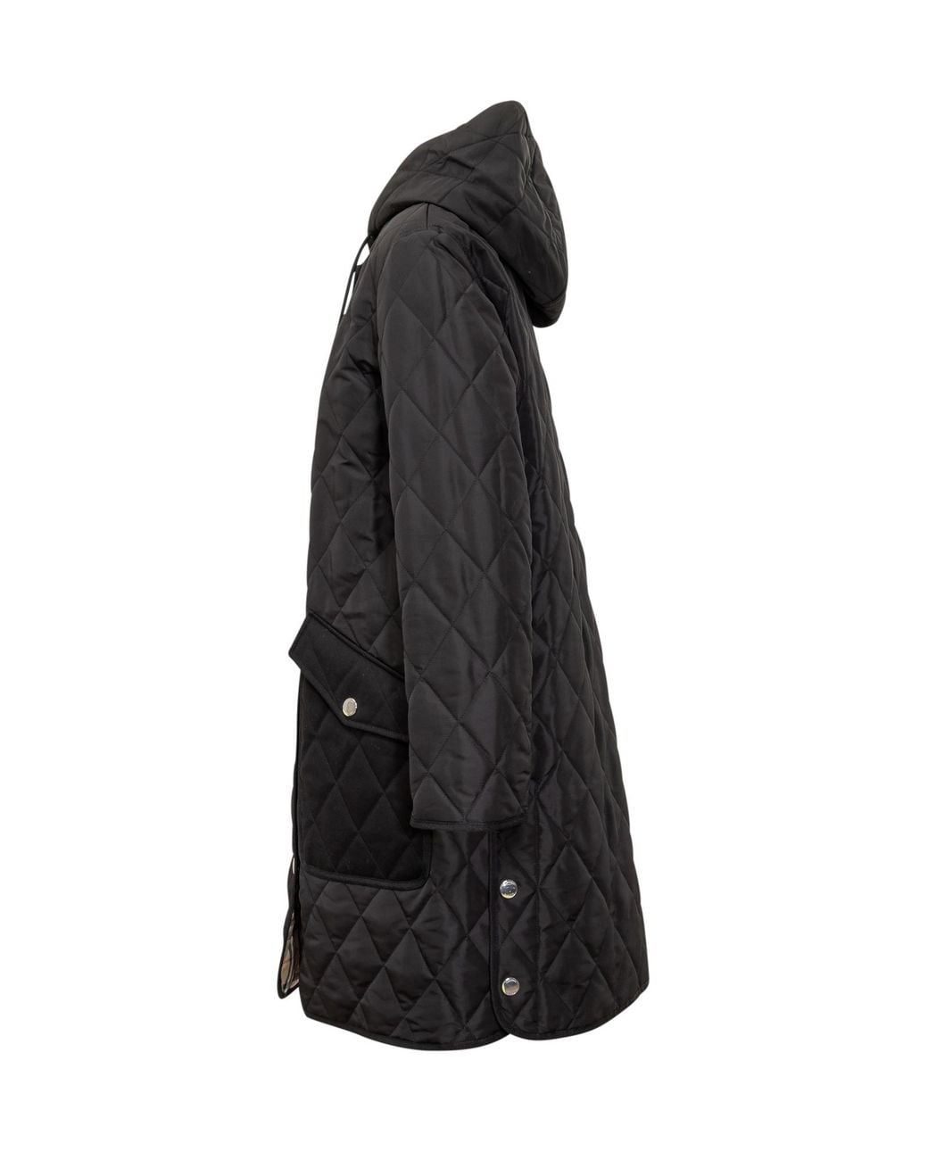Burberry Black Quilted Hooded Jacket