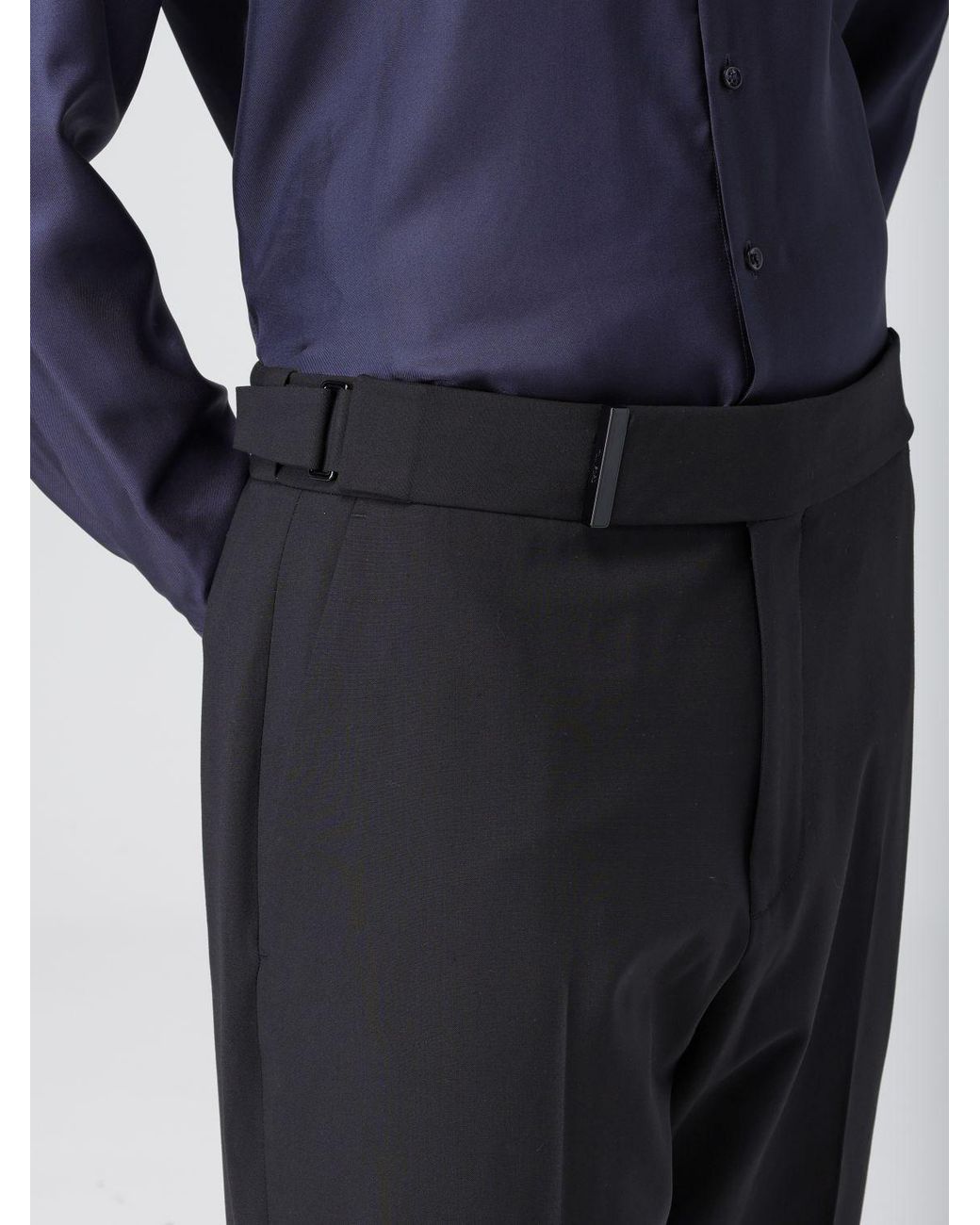 Tom Ford Blue Slim Fit Tapered Trousers for men