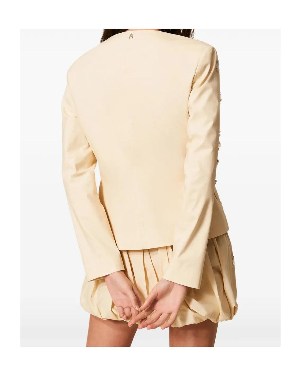 Twinset Natural Sequin-Embellished Blazer