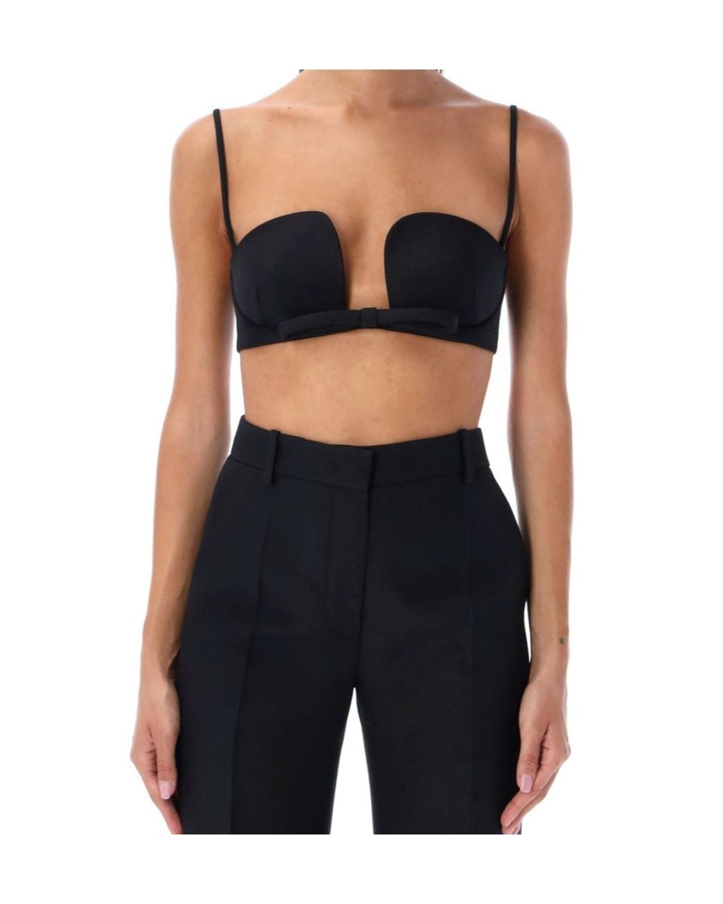 Valentino Black Bow-Tie Strapped Bra