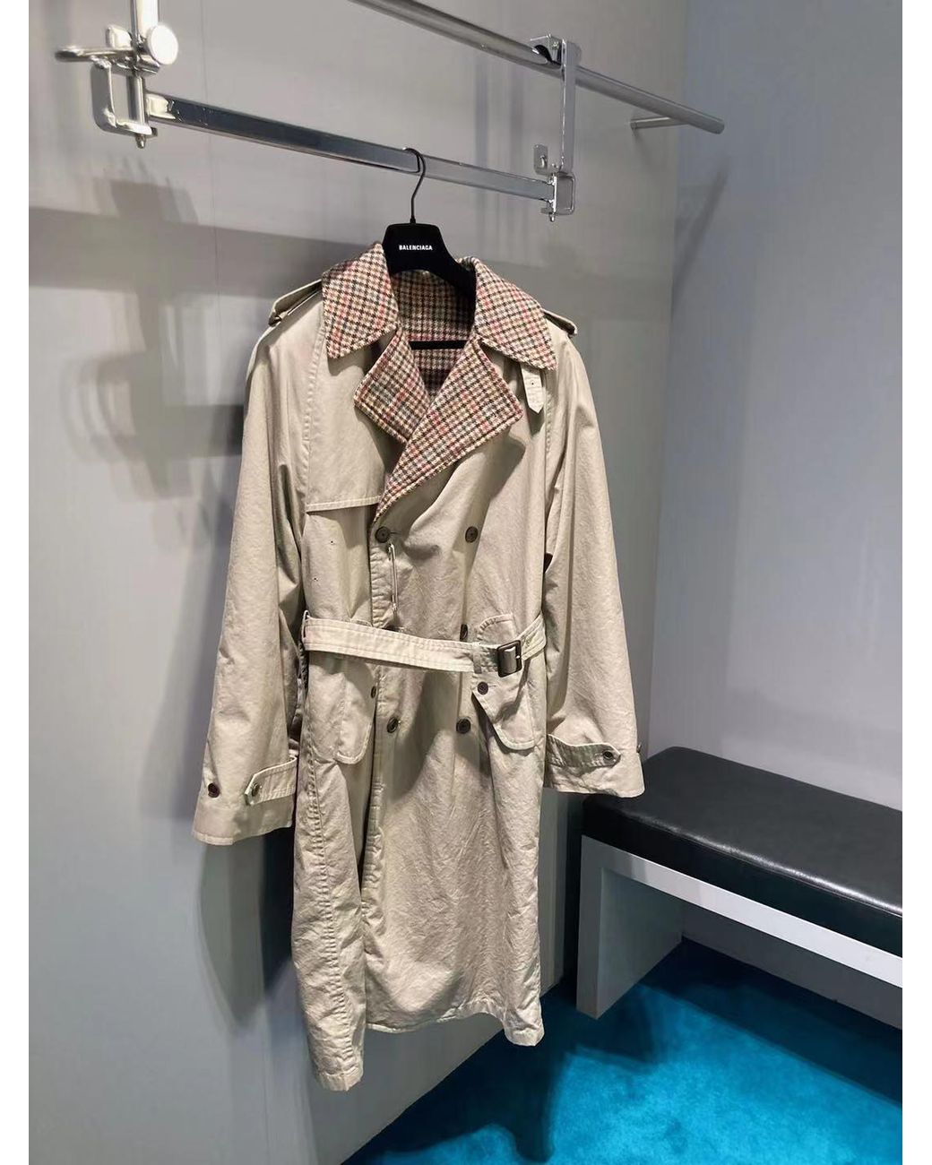Balenciaga Brown Reversible Double-Breasted Trench Coat for men