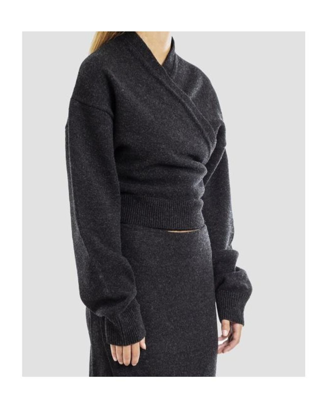 Balenciaga Black Cross-Over Knit Sweater