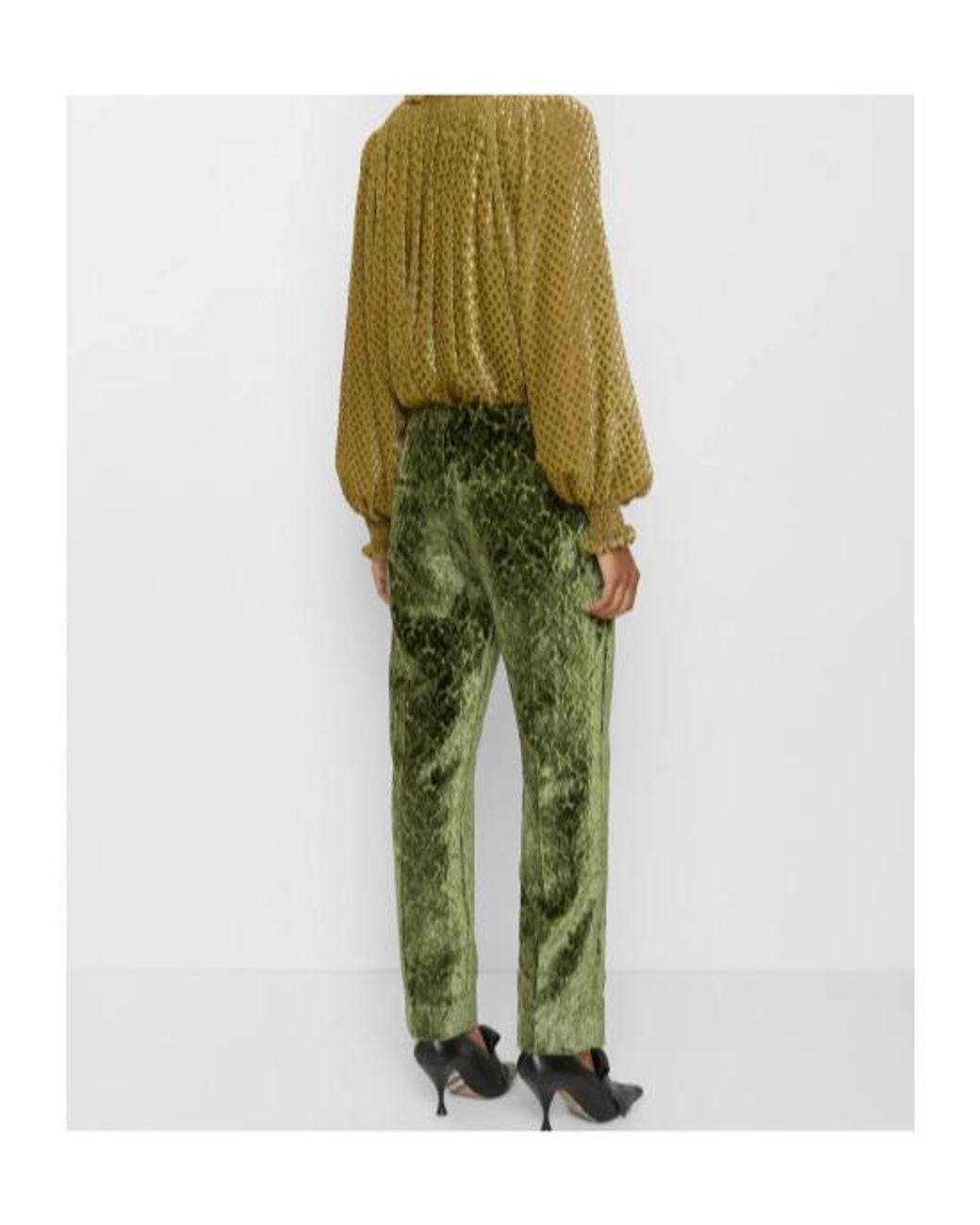 Burberry Green Baroque Velvet Tailored Trousers