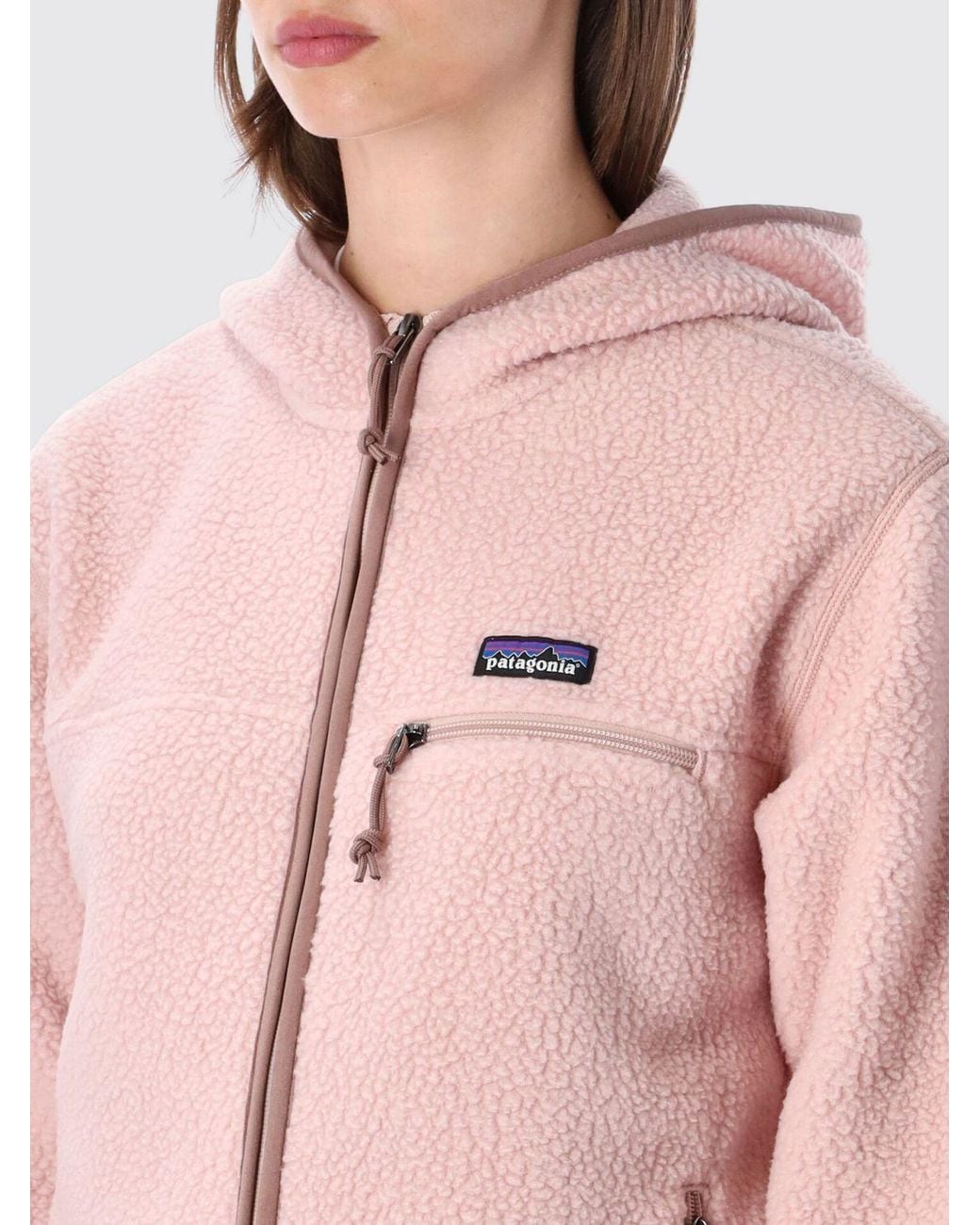 Patagonia Pink Teddy Fleece Hooded Jacket