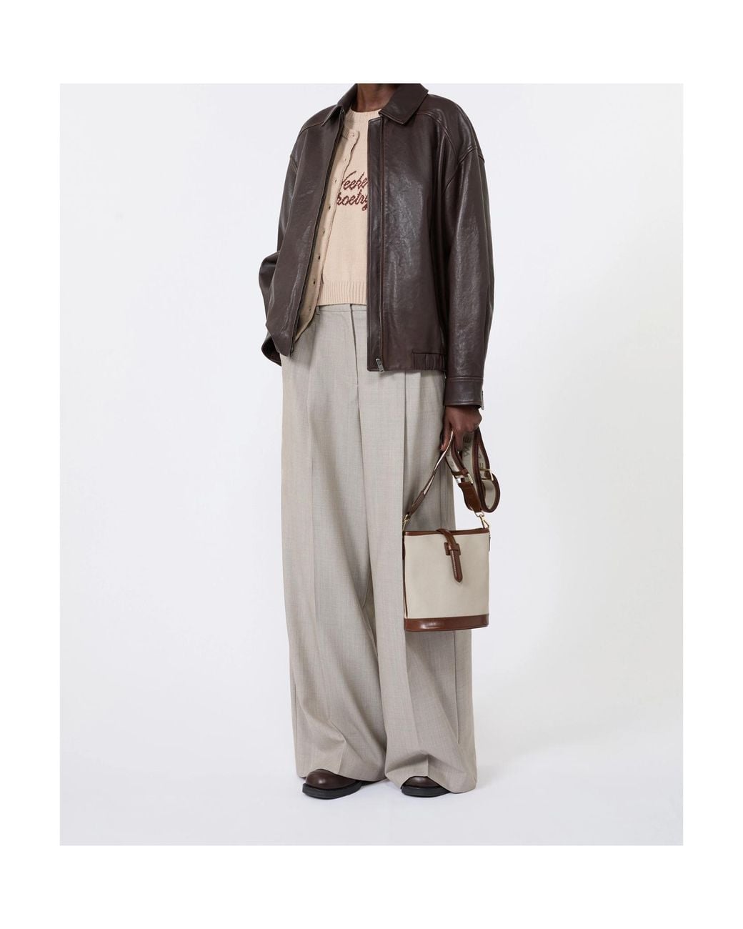 Weekend by Maxmara Natural Wkdfiacre Logo Intarsia Knitted Top