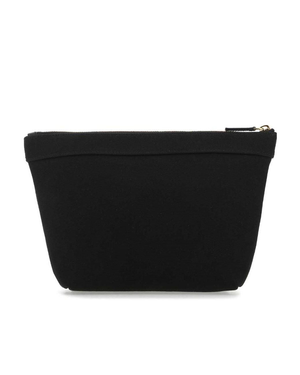 Balenciaga Black Logo-Print Cotton Makeup Bag