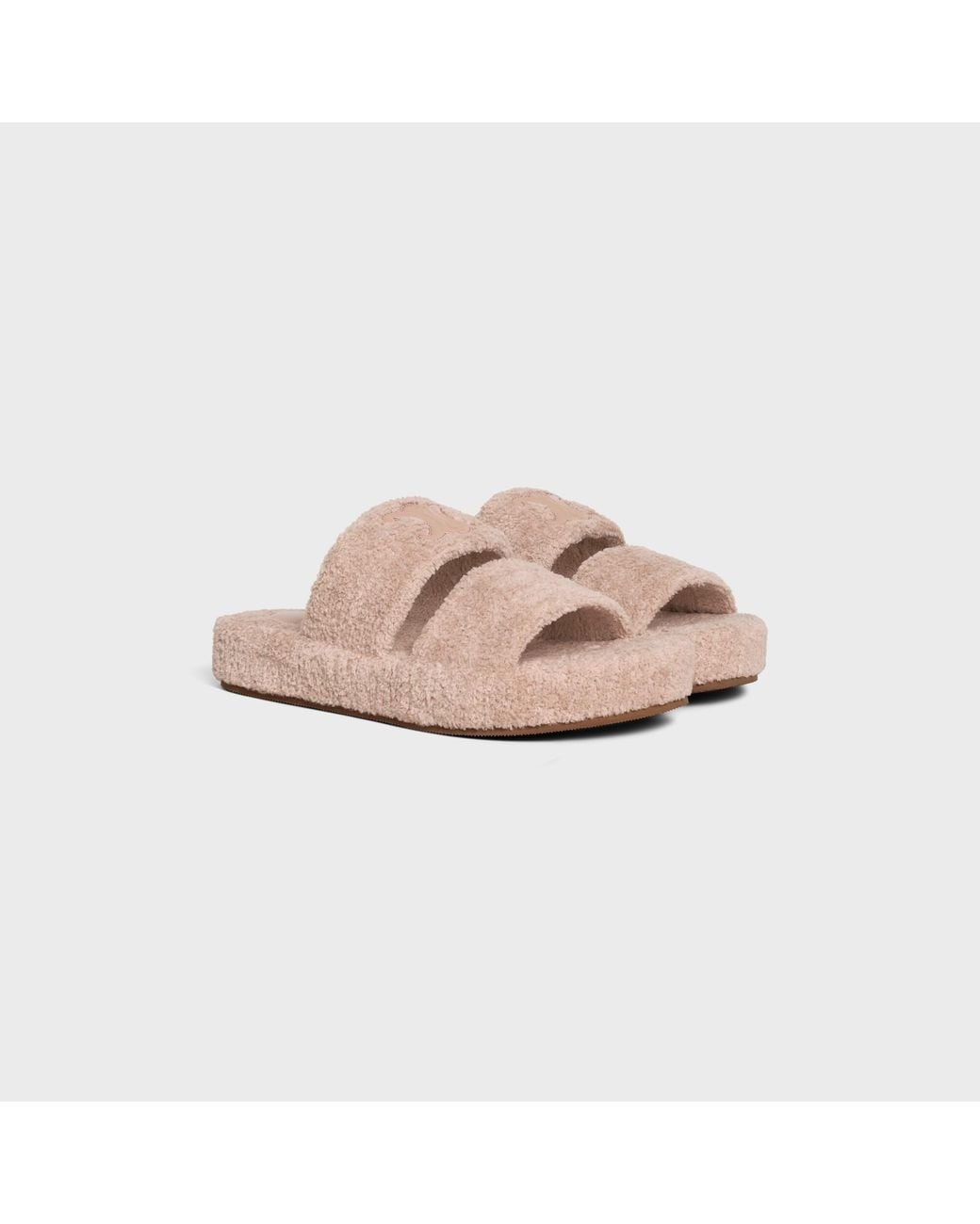 Céline Pink Triomphe Open-Toe Slippers