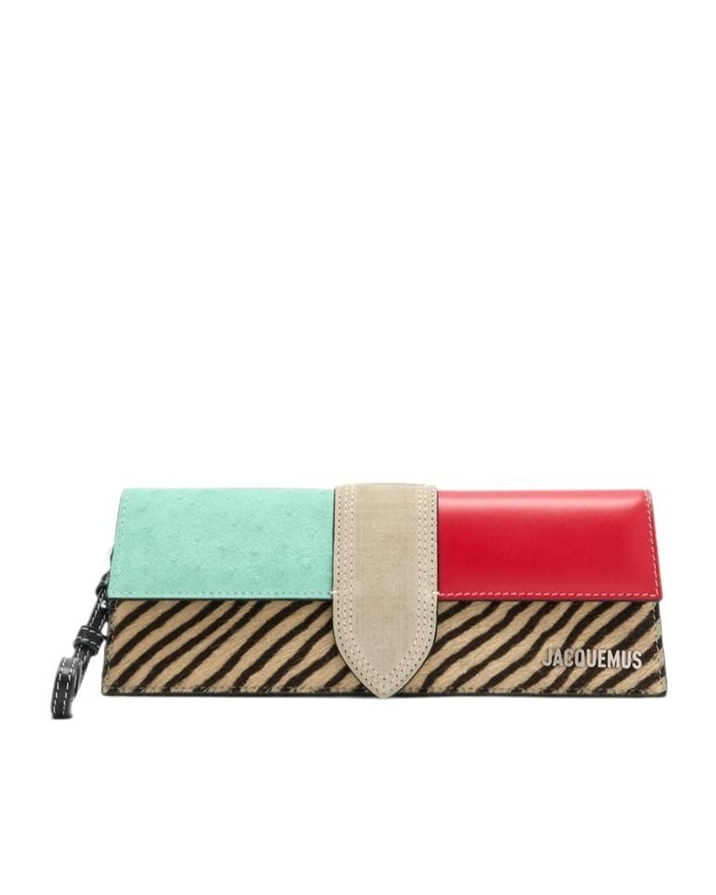 Jacquemus Red Patchwork Zebra-Print Clutch Bag