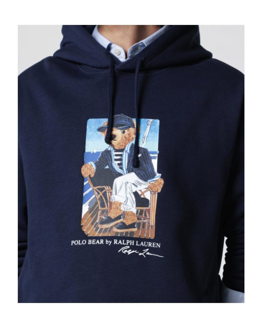 Polo Ralph Lauren Blue Polo Bear Graphic Hoodie for men
