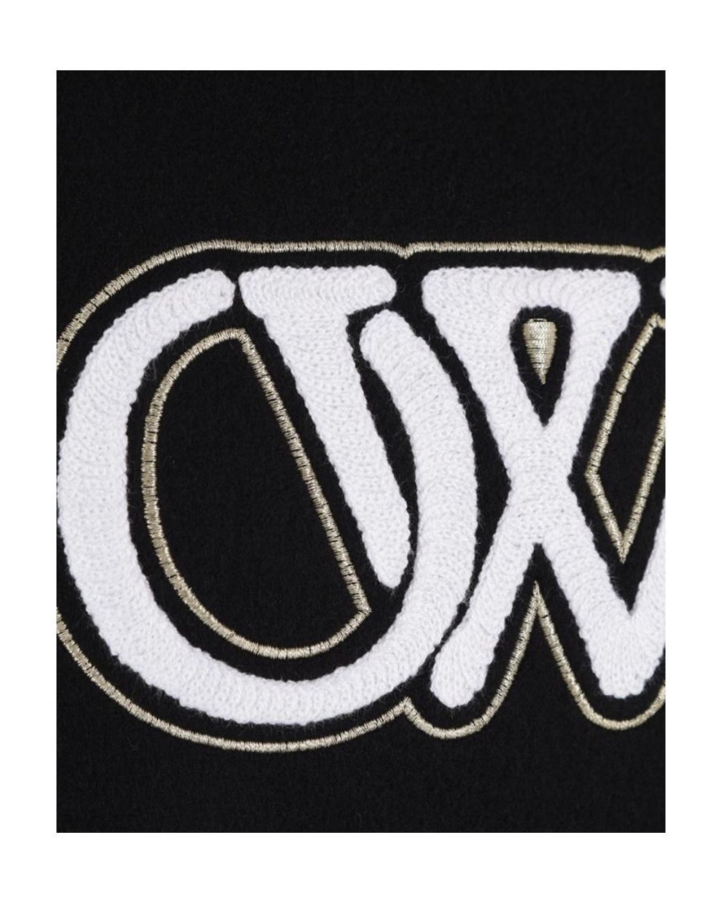 Off-White c/o Virgil Abloh Black Logo Detailed Bomber Jacket for men