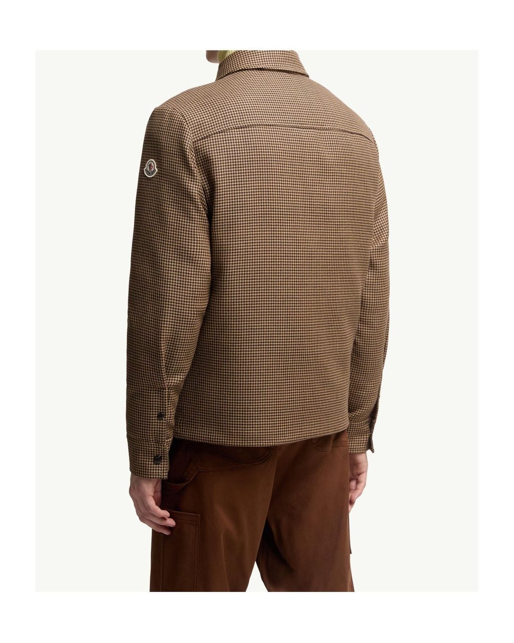 Moncler Brown Escaut Houndstooth Zip-Up Shirt Jacket for men