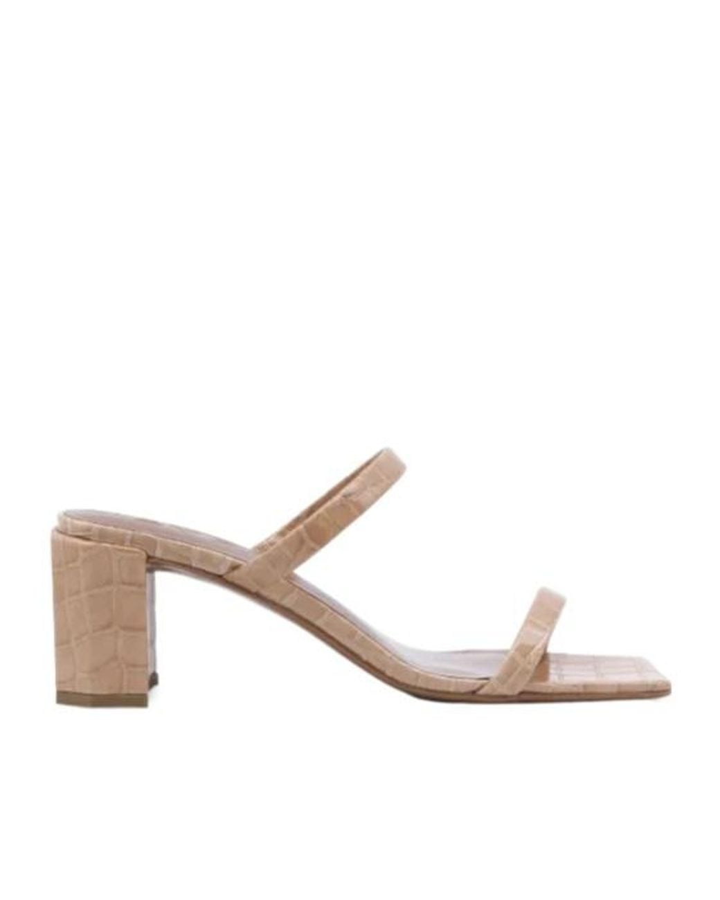 By Far White Tanya Square-Toe Heeled Sandals