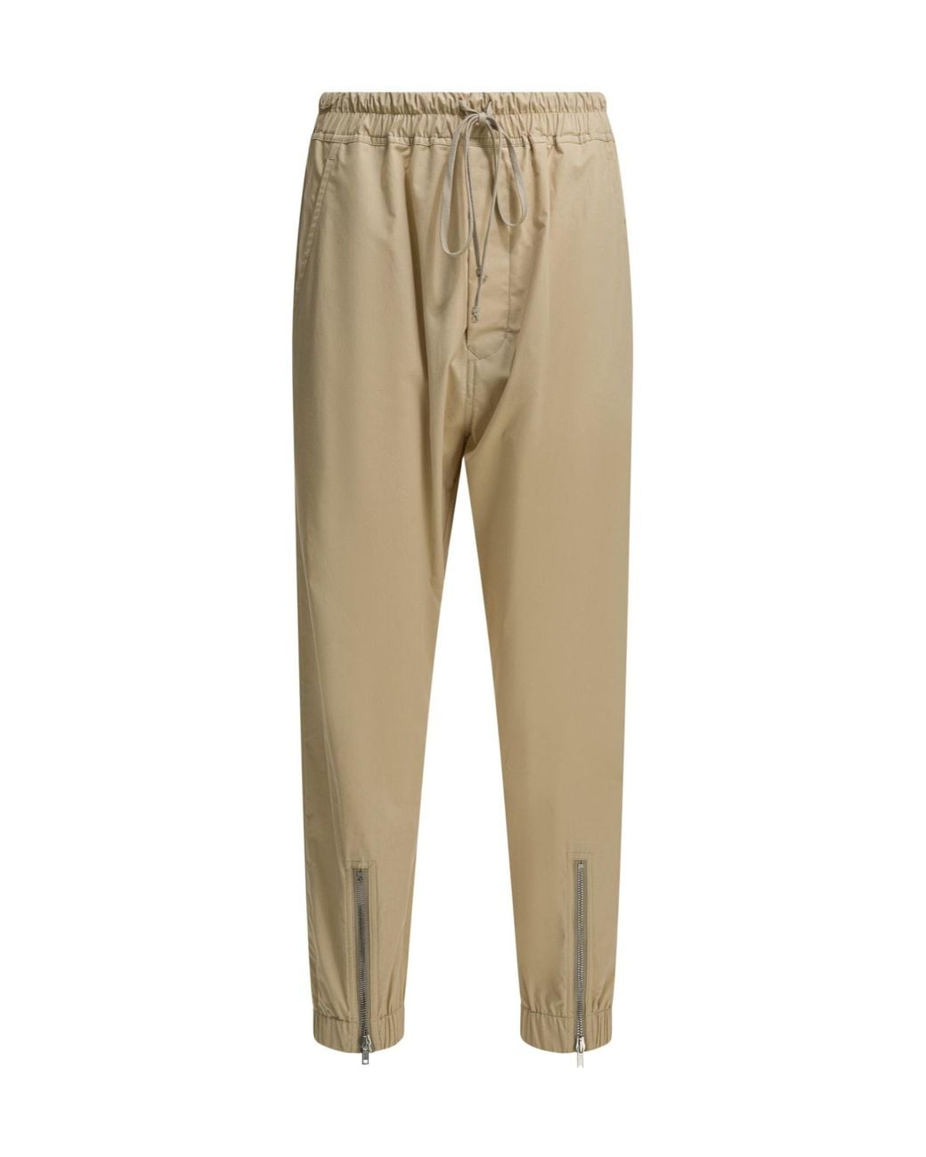 Rick Owens Natural Drawstring Casual Pants