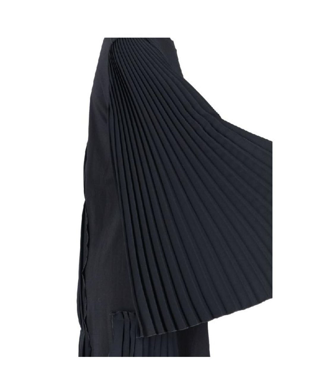 MM6 by Maison Margiela Blue Pleat Detailed Crewneck Dress