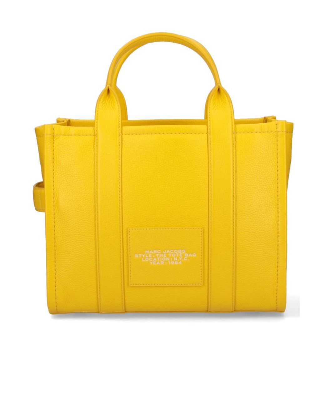 Marc Jacobs Yellow Logo Embossed Medium Tote Bag
