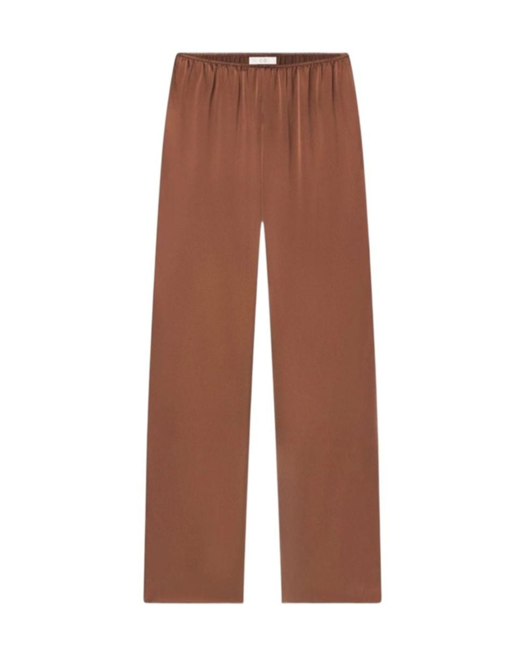 Co. Brown Elasticated Straight-Leg Trousers