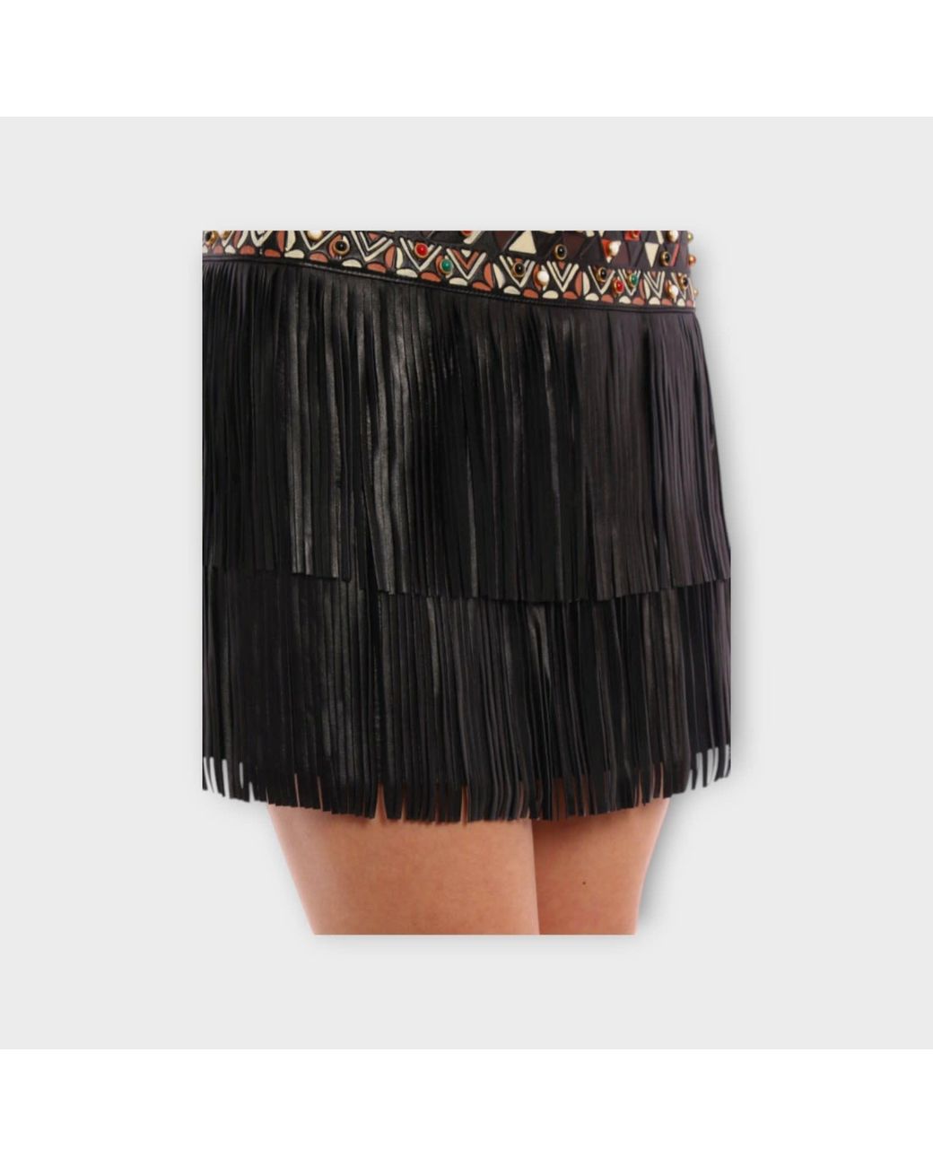 Valentino Black Fringed Skirt