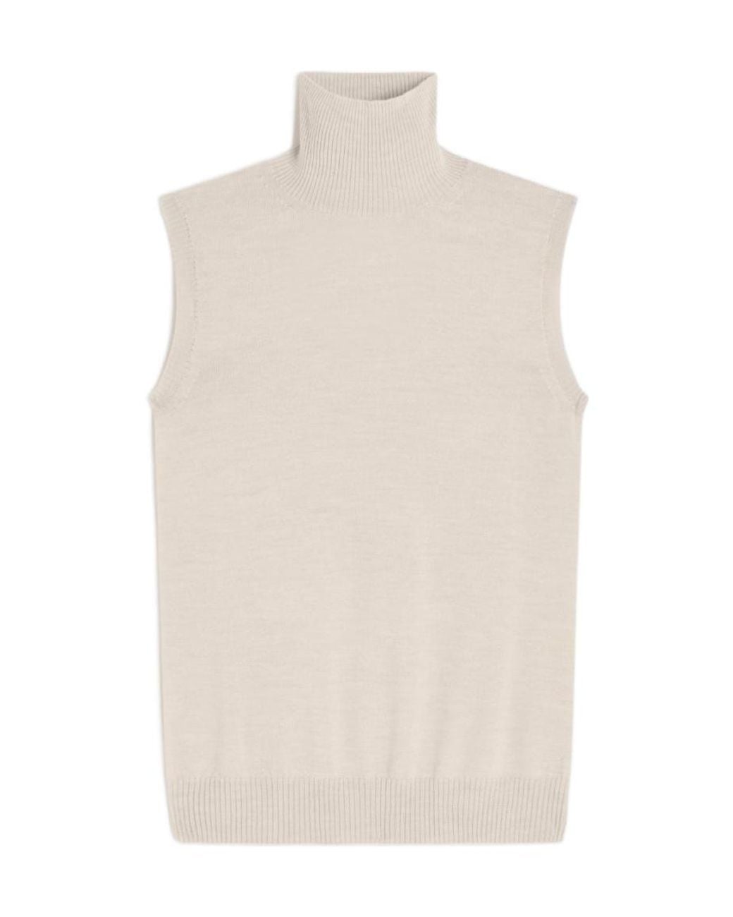 Sportmax White Turtleneck Sleeveless Jumper